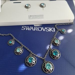 Swarovski Crystallized Necklace & Earrings Set NWT